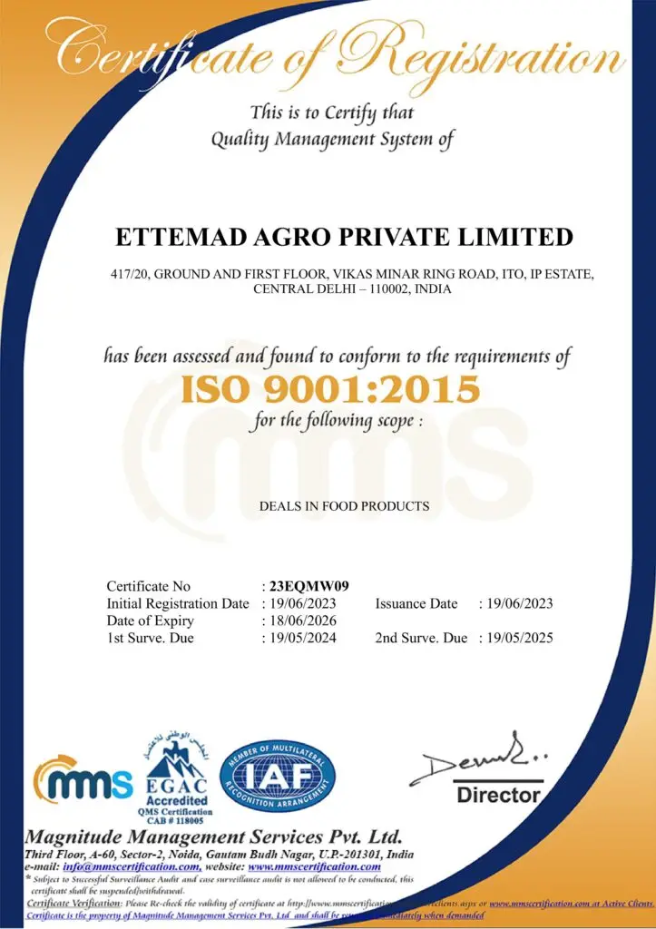 Ettemad Agro Certifications